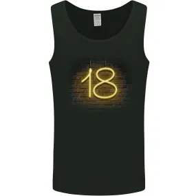 18th Birthday Neon Lights 18 Year Old Mens Vest Tank Top