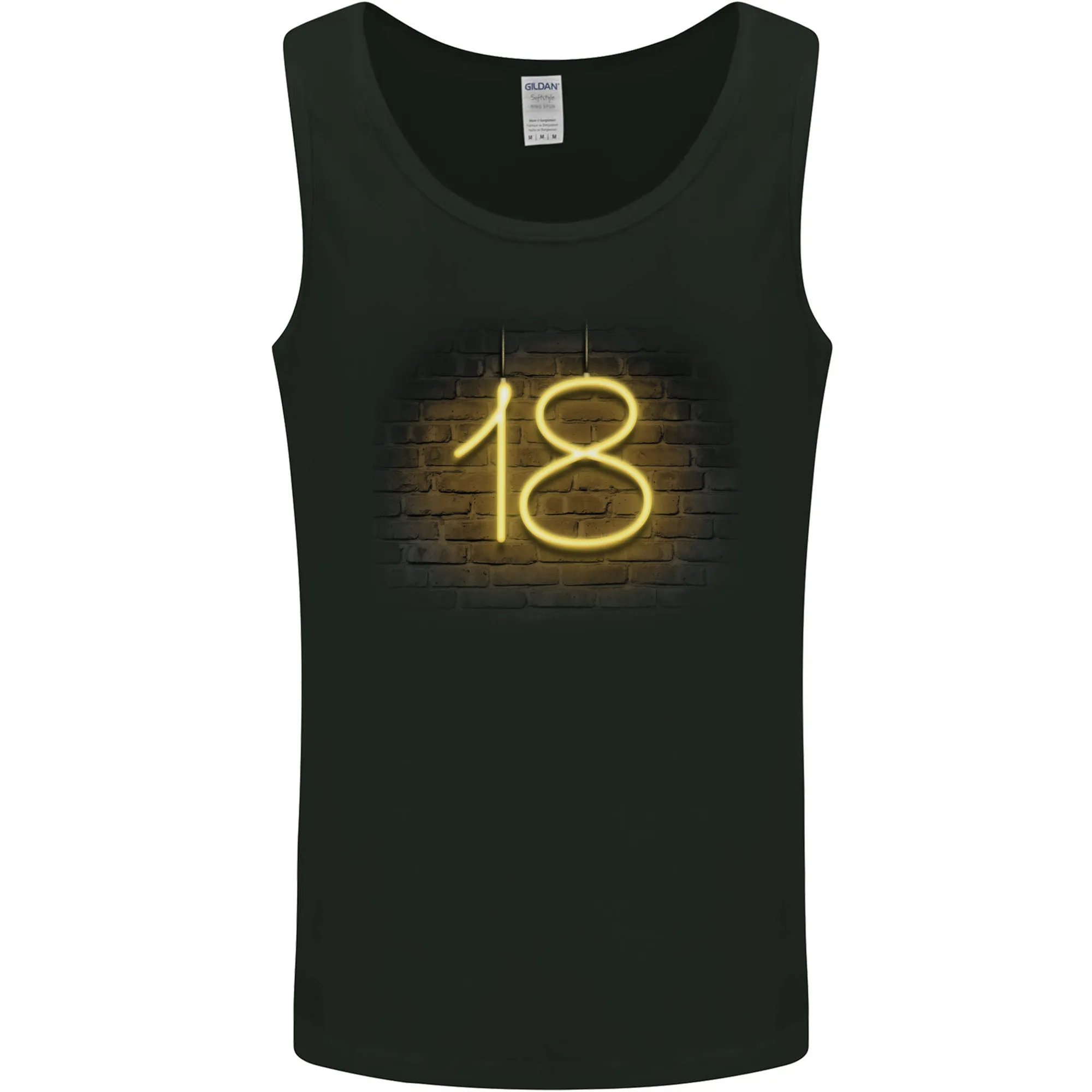 18th Birthday Neon Lights 18 Year Old Mens Vest Tank Top