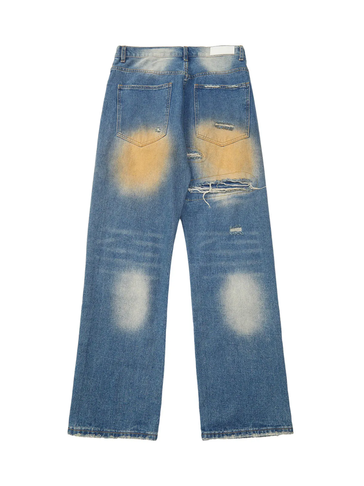 1984 High Street Washed Spray Paint Ripped Jeans