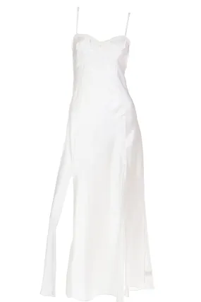 1990s Valentino Ivory Slip Dress Nightgown & Peignoir Robe Set