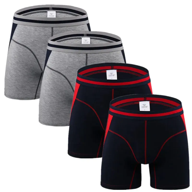 4pcs/Lot Long Boxers Men Underwear Underpants Shorts Slip