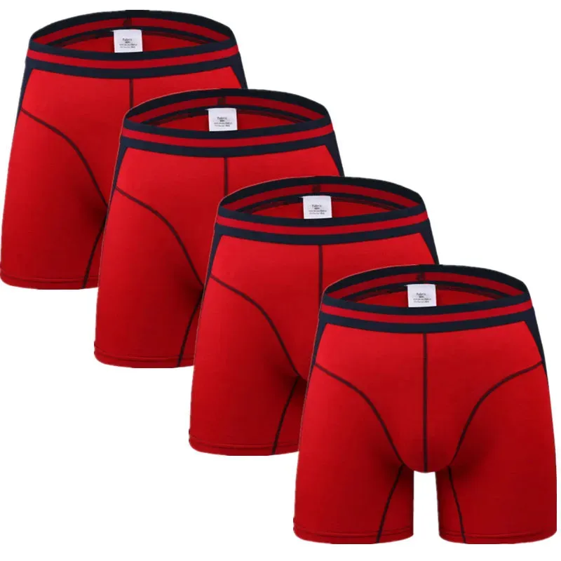 4pcs/Lot Long Boxers Men Underwear Underpants Shorts Slip