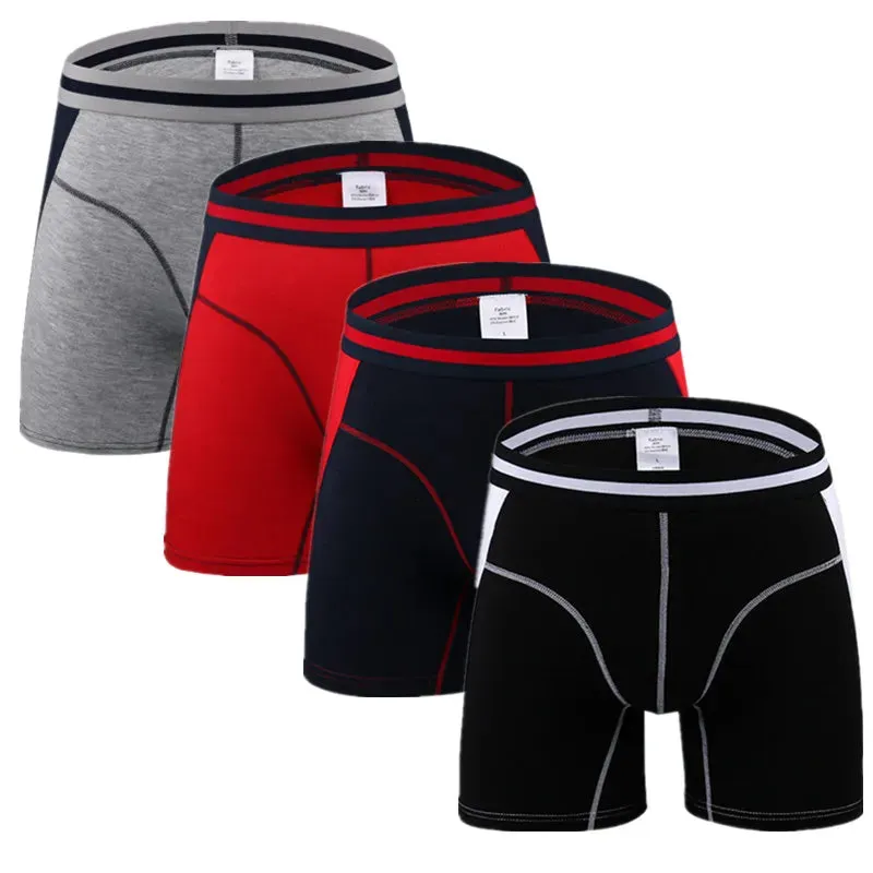 4pcs/Lot Long Boxers Men Underwear Underpants Shorts Slip