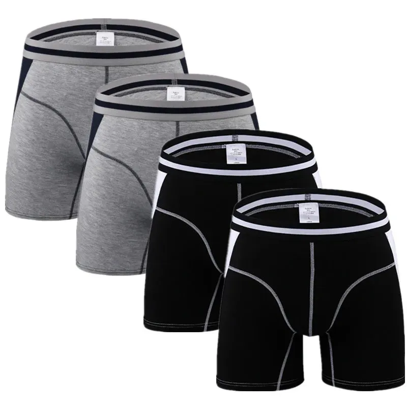 4pcs/Lot Long Boxers Men Underwear Underpants Shorts Slip