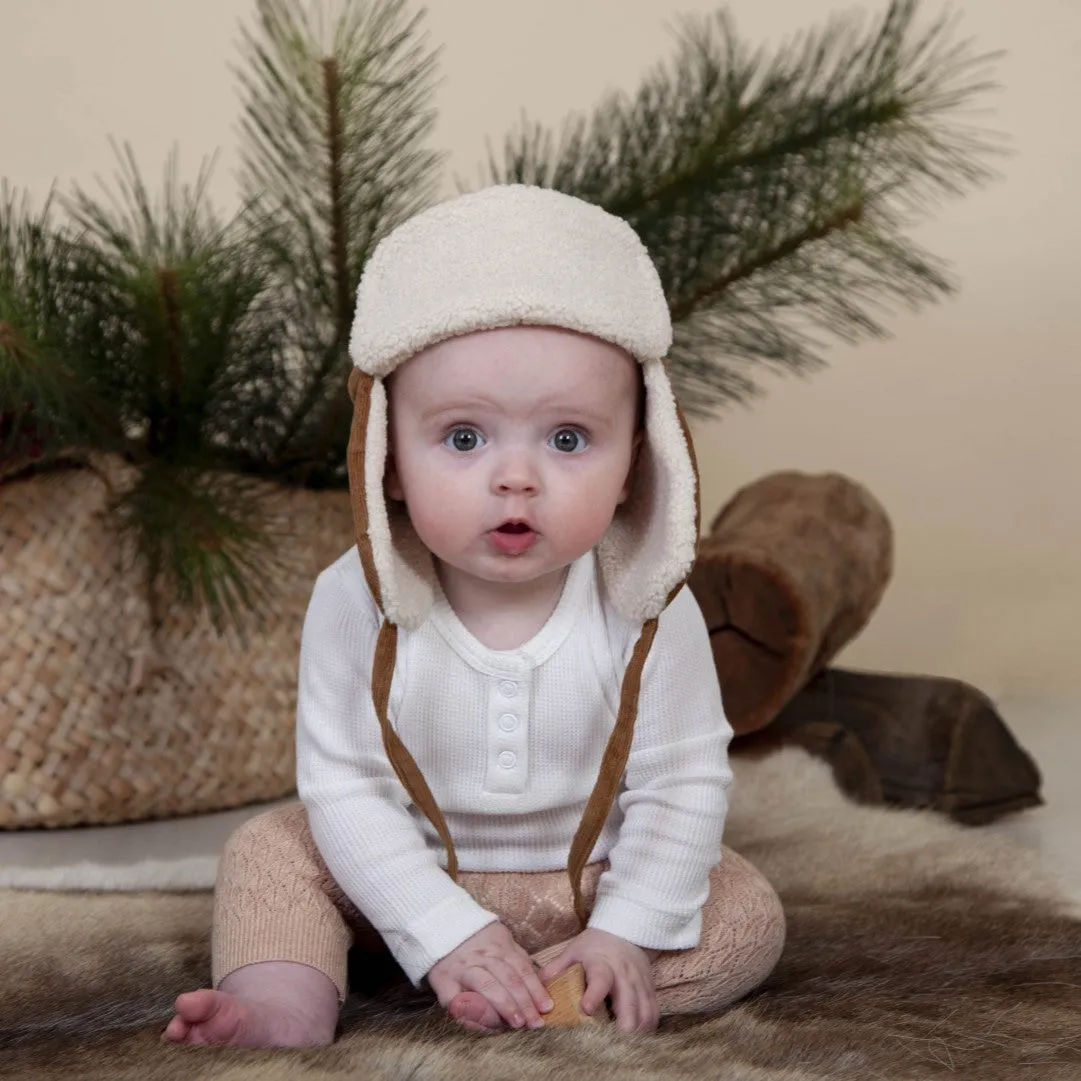 Acorn Kids: Aviator Cord Beanie Chestnut