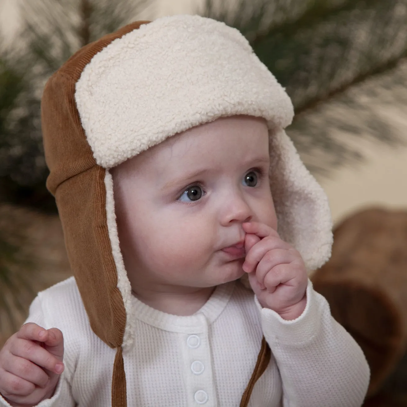 Acorn Kids: Aviator Cord Beanie Chestnut