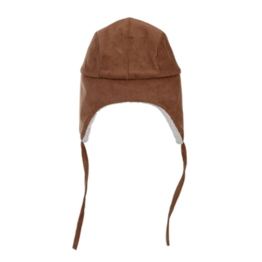 Acorn Kids: Aviator Cord Beanie Chestnut