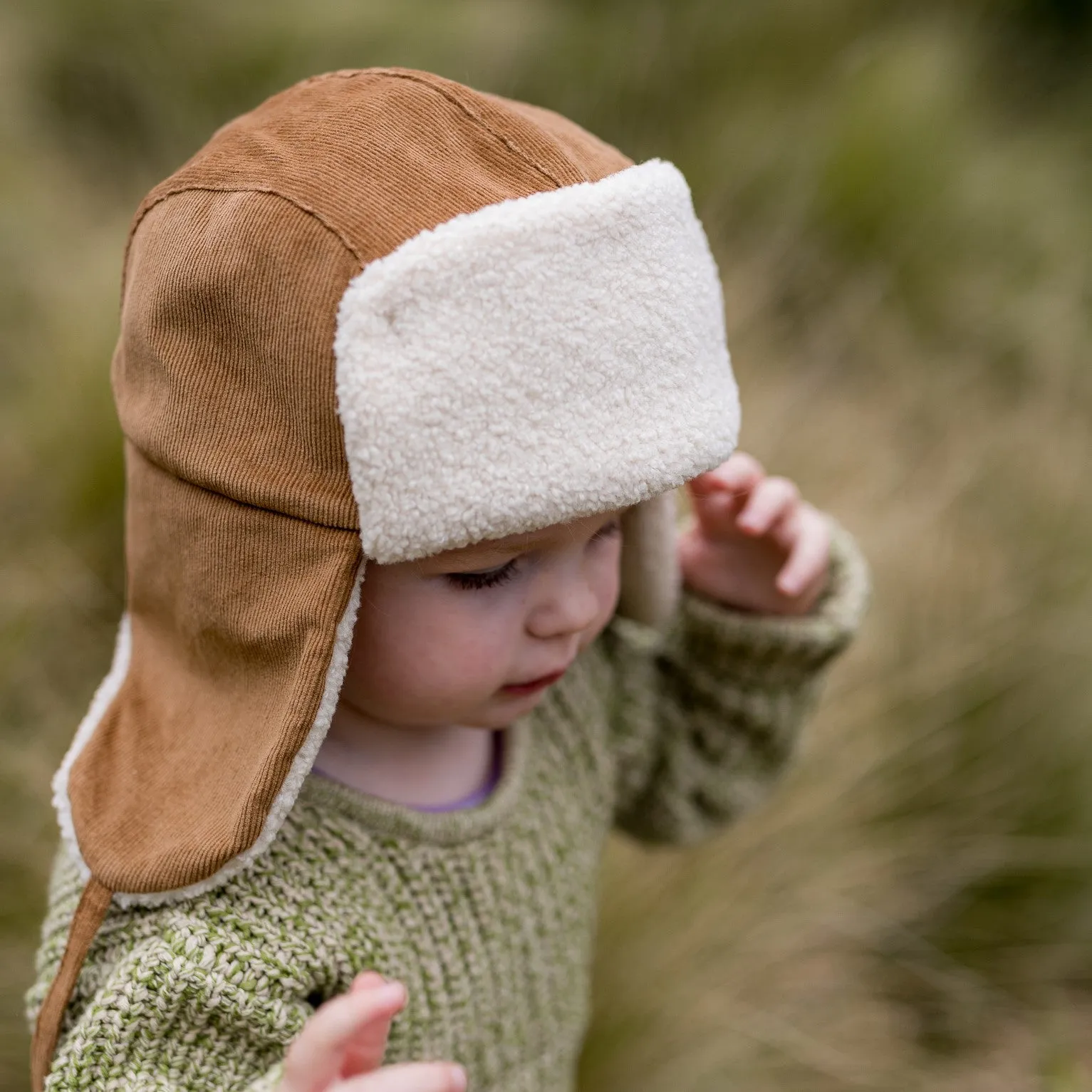 Acorn Kids: Aviator Cord Beanie Chestnut