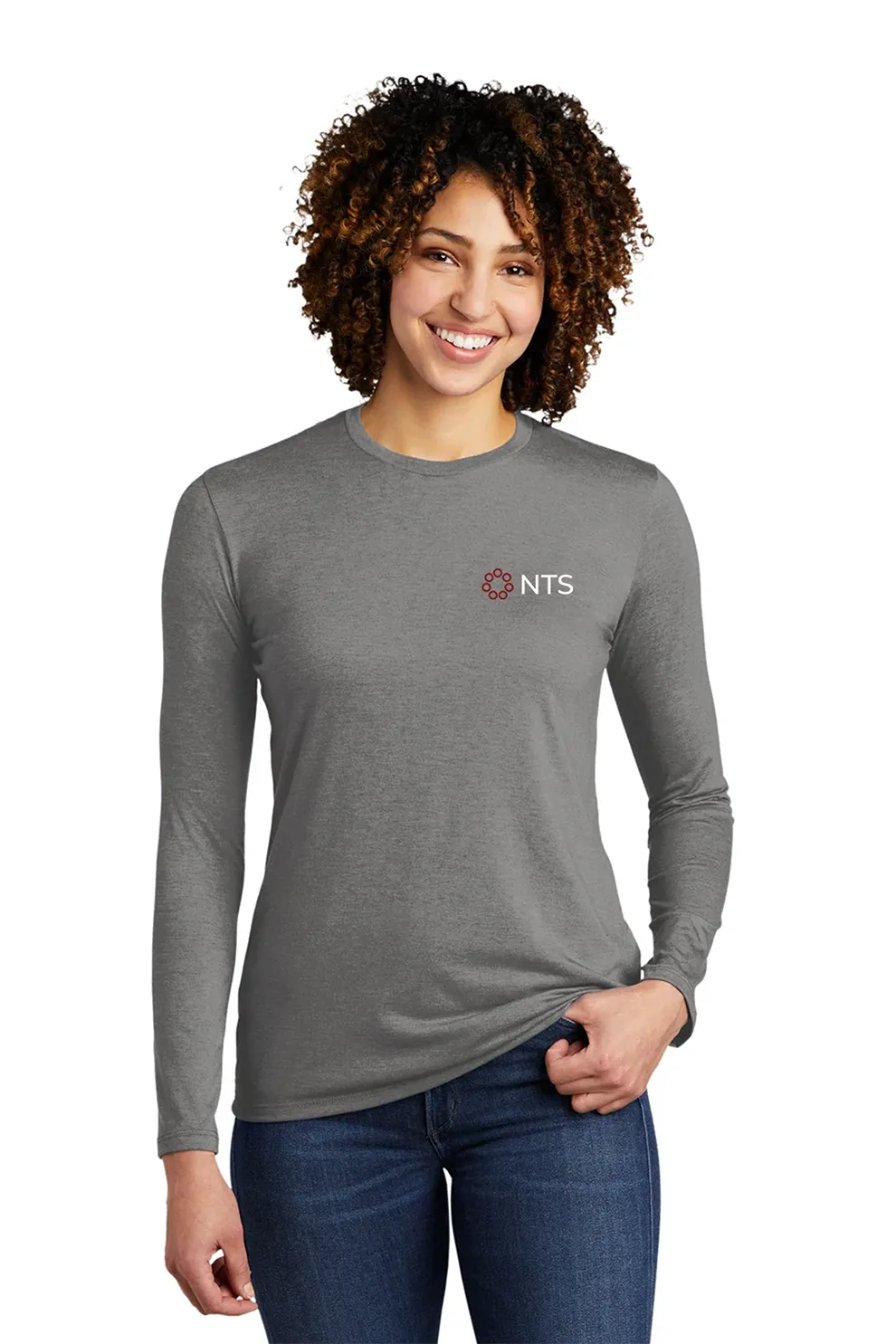 Allmade Women's Tri-Blend Long Sleeve Tee, Aluminum Grey [NexTech Solutions LLC]