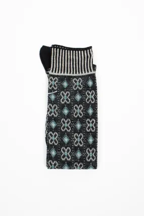 AM-776HS Flower Grid Socks Black