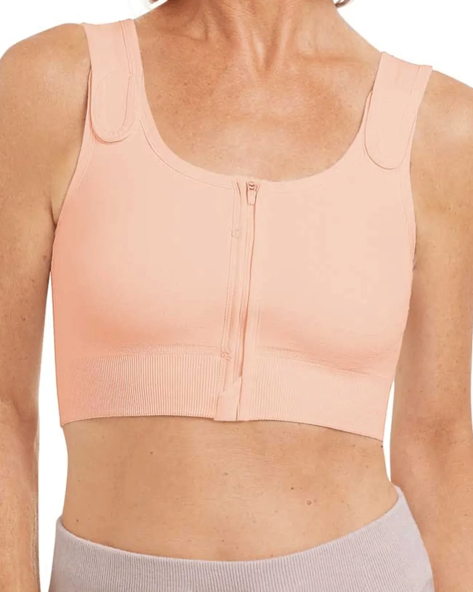 Amoena Pamela Seamless Post-Op Bra - Black / Rose Nude / White