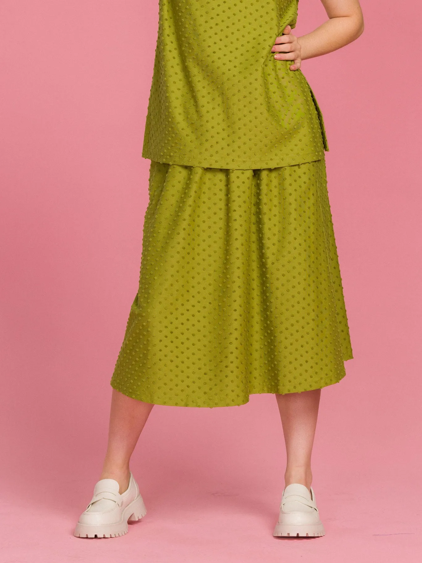 Ana Skirt Olive Dot