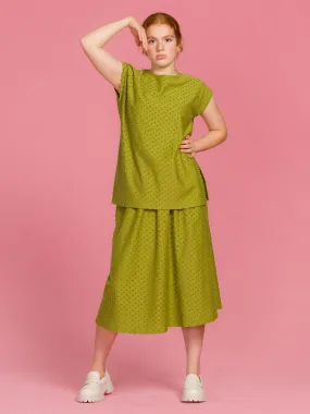 Ana Skirt Olive Dot