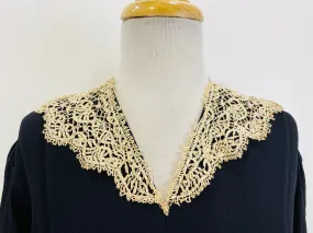 Antique Edwardian Handmade Beige Lace Collar