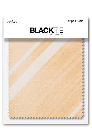 Apricot Striped Satin Fabric Swatch