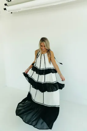 April Maxi Dress - Ivory/Black