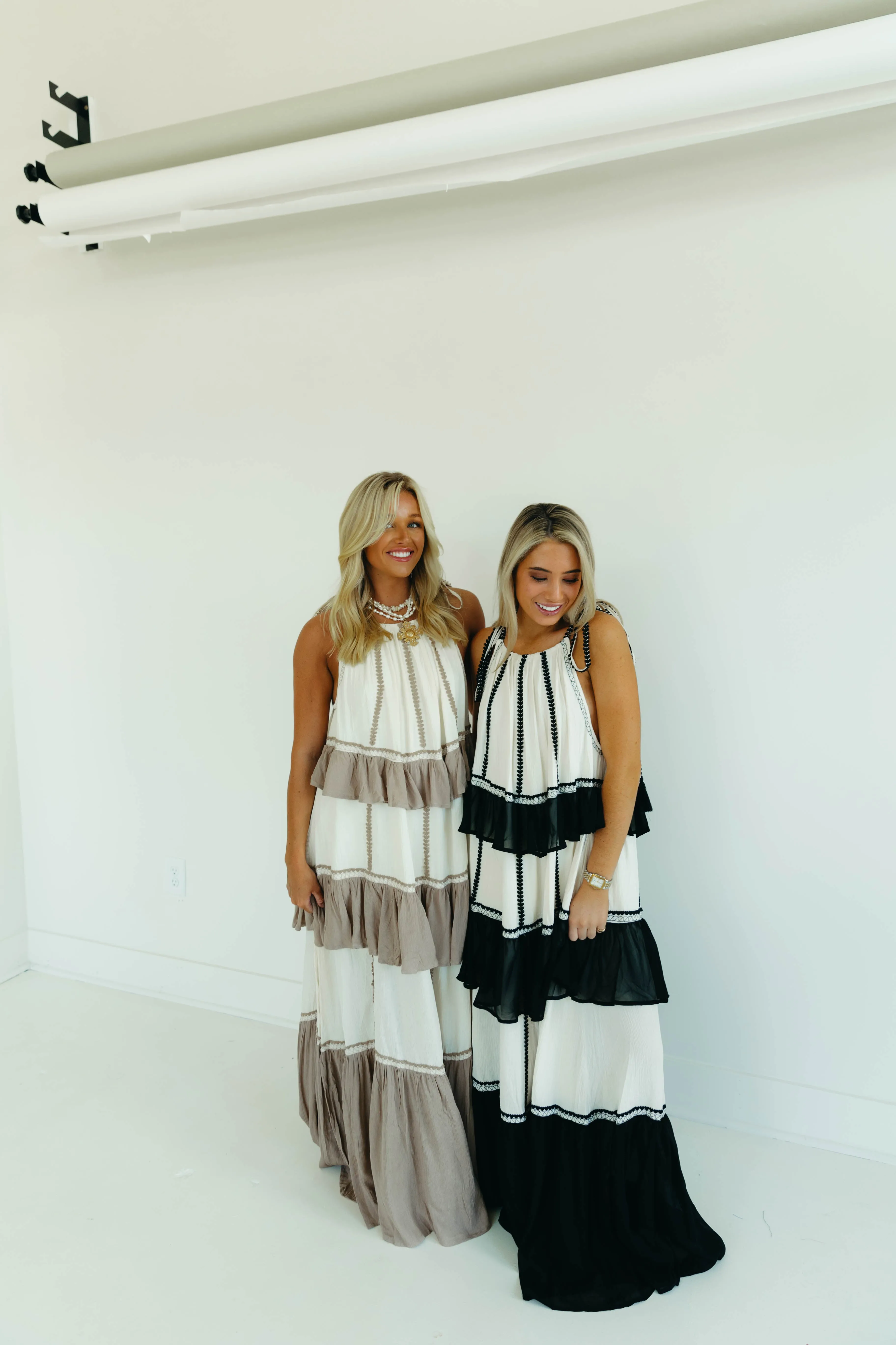 April Maxi Dress - Ivory/Black