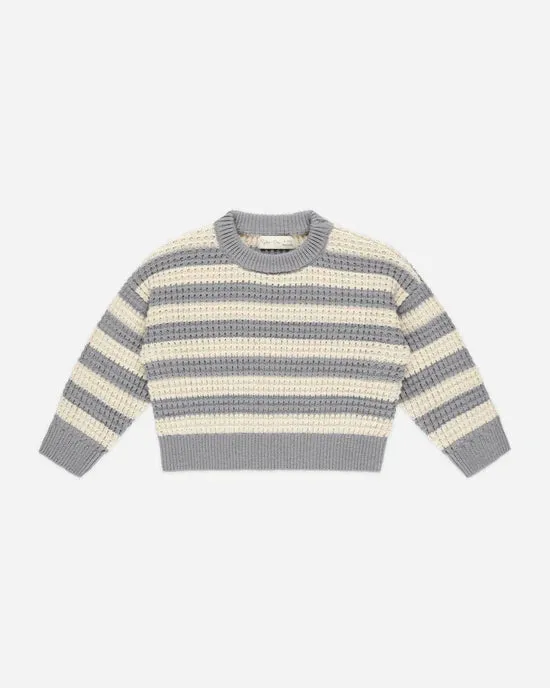 Aspen Sweater || Dusty Blue Stripe