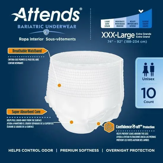 Attends Bariatric Protective Underwear in 2XL and 3XL