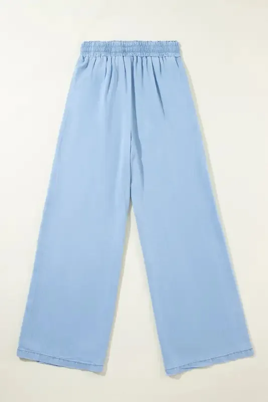 Azure Breeze Drawstring Denim Pants