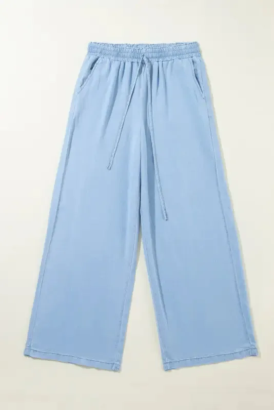 Azure Breeze Drawstring Denim Pants