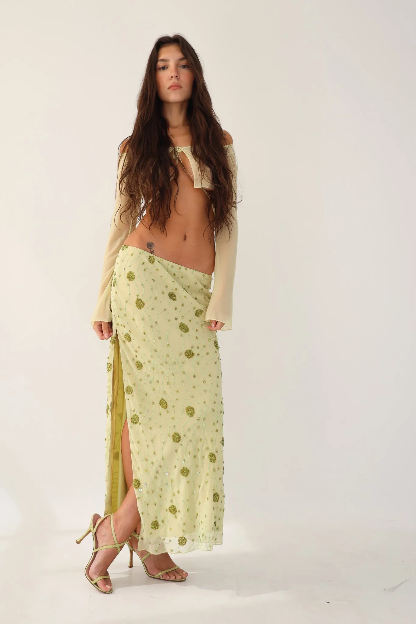 Beaded Skirt Green