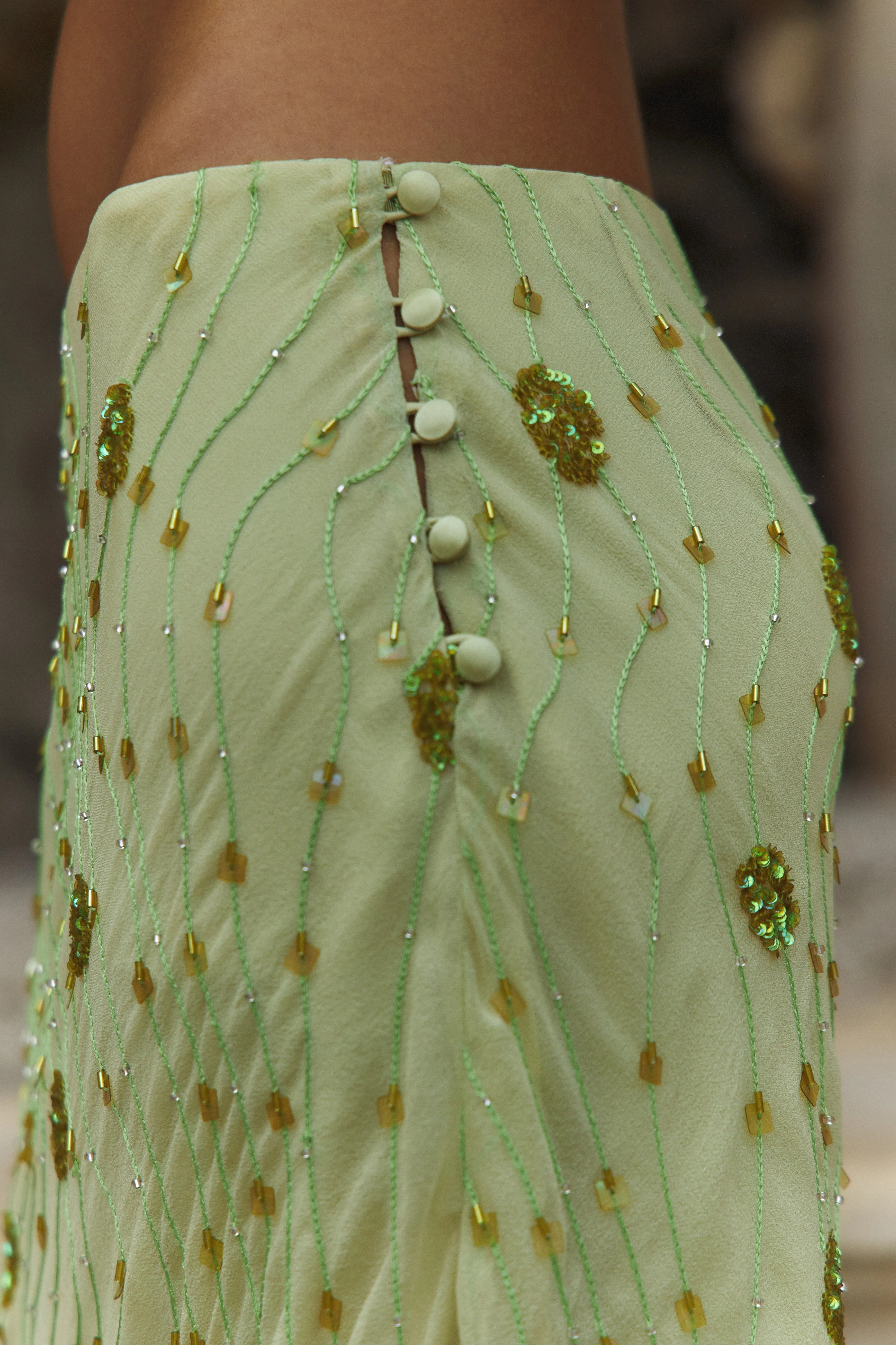 Beaded Skirt Green