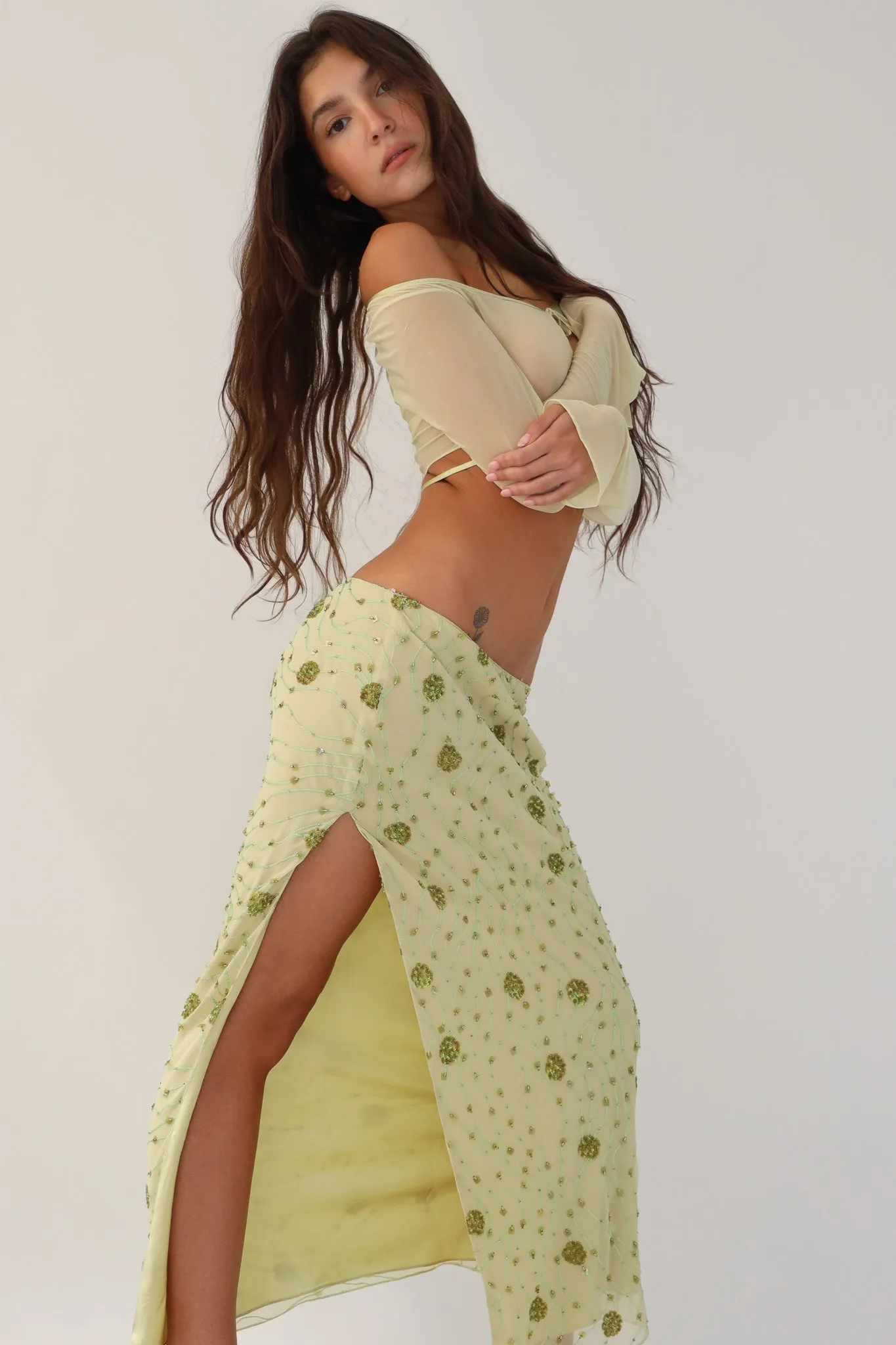 Beaded Skirt Green