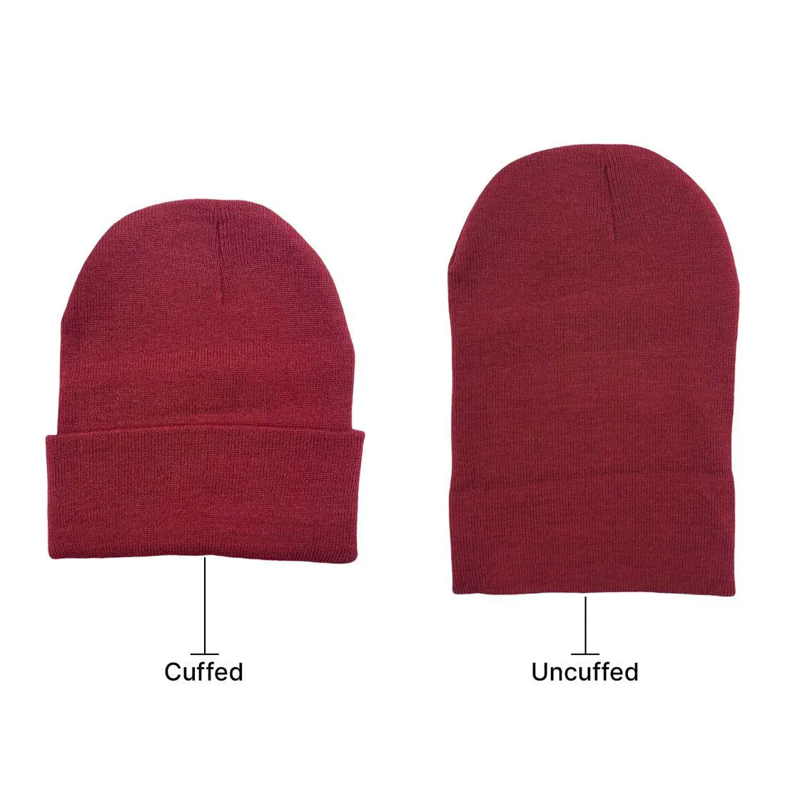 Beanies Caps Toboggan Cuffed Soft Knit in Bulk Multi-Color Plain Blank Wholesale