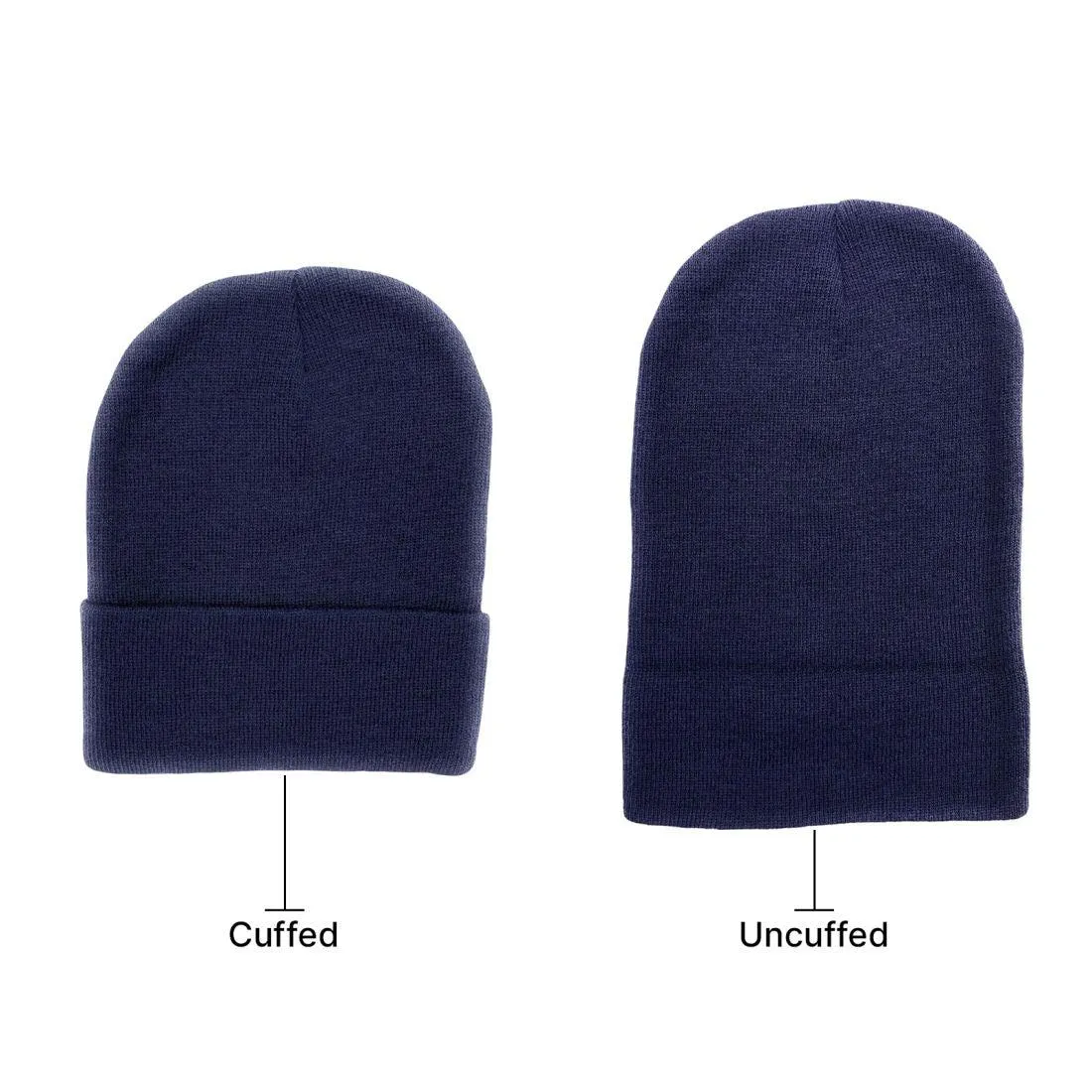 Beanies Caps Toboggan Cuffed Soft Knit in Bulk Multi-Color Plain Blank Wholesale