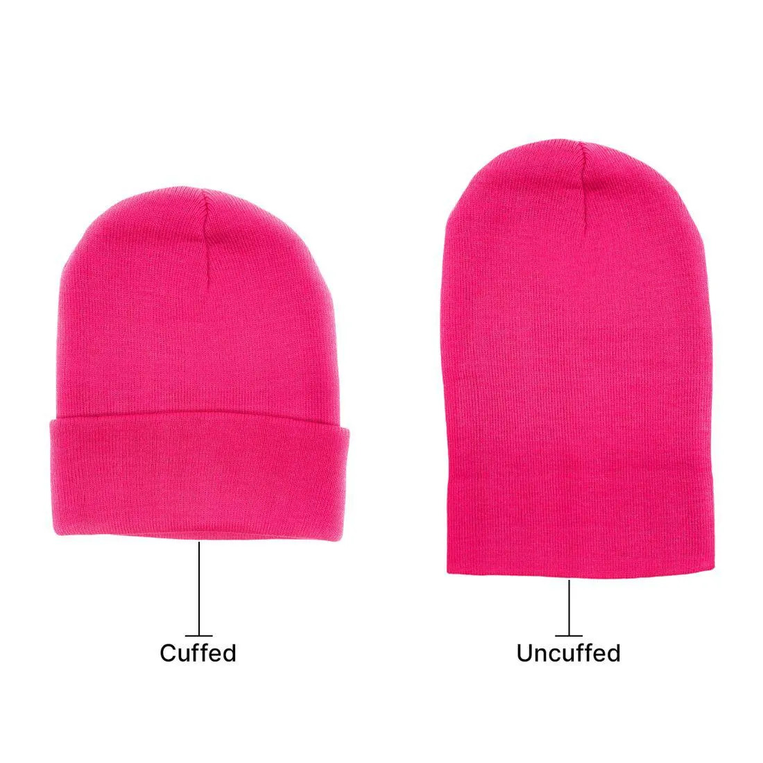 Beanies Caps Toboggan Cuffed Soft Knit in Bulk Multi-Color Plain Blank Wholesale