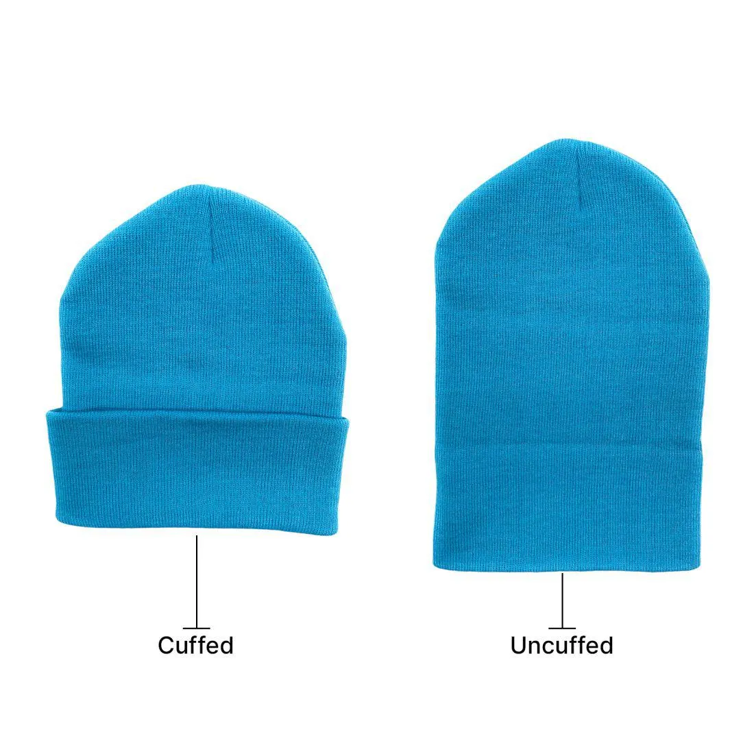 Beanies Caps Toboggan Cuffed Soft Knit in Bulk Multi-Color Plain Blank Wholesale