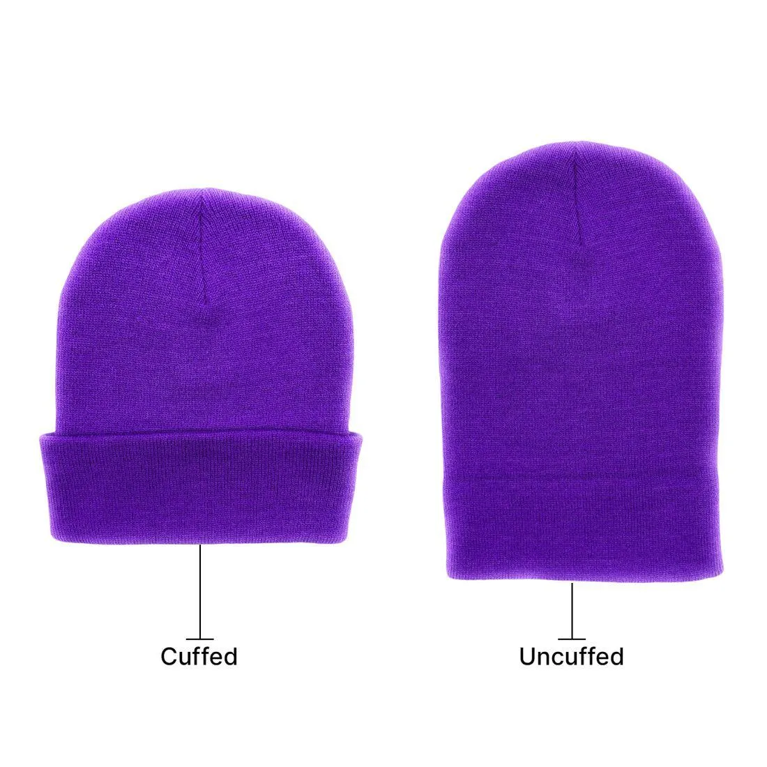 Beanies Caps Toboggan Cuffed Soft Knit in Bulk Multi-Color Plain Blank Wholesale