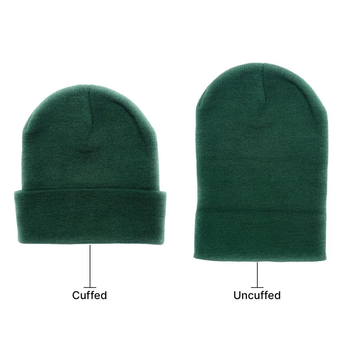 Beanies Caps Toboggan Cuffed Soft Knit in Bulk Multi-Color Plain Blank Wholesale