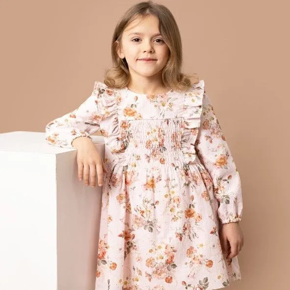 Bebe Dotti Print Smock Dress 3-7 Yrs