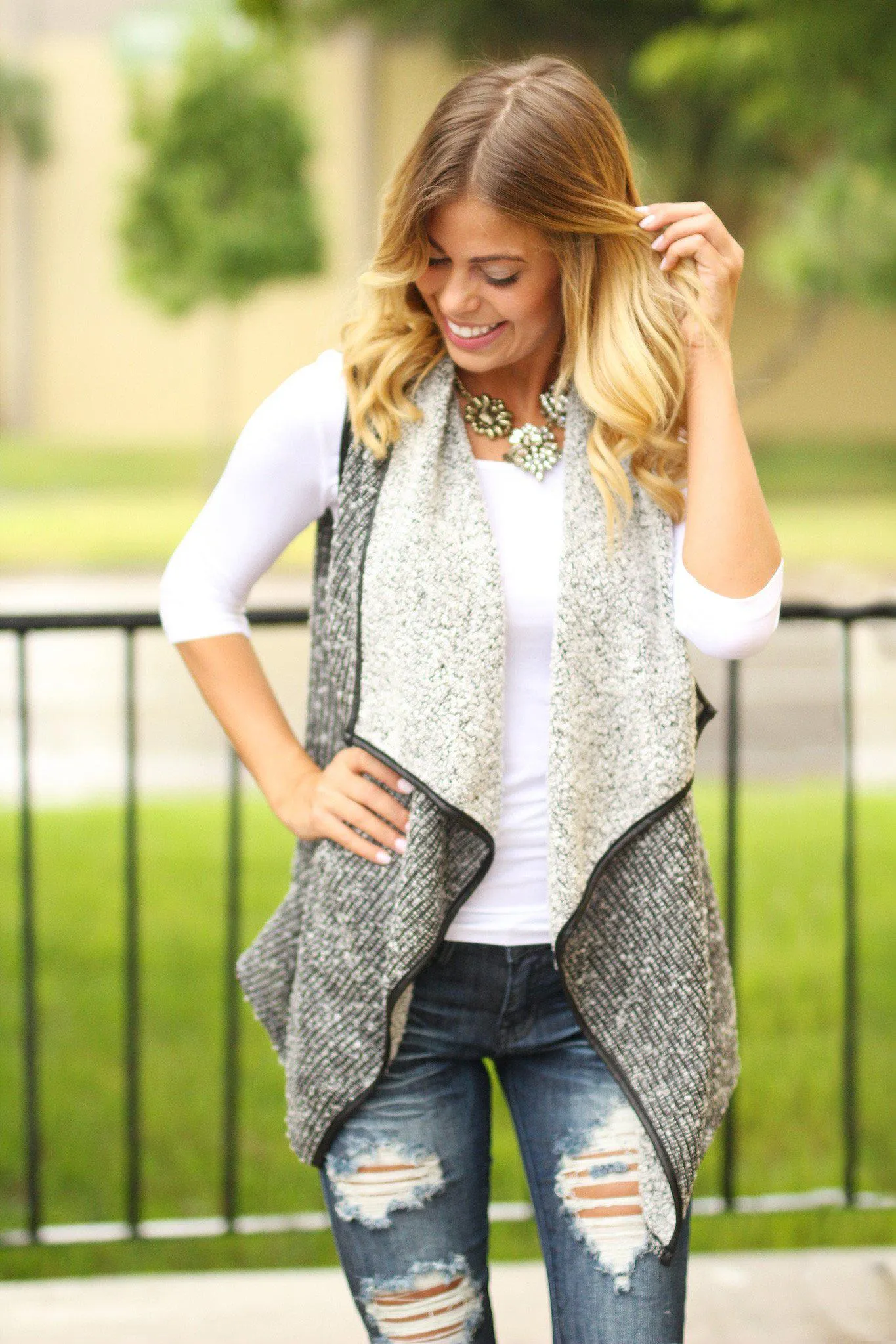 Black and White Vest