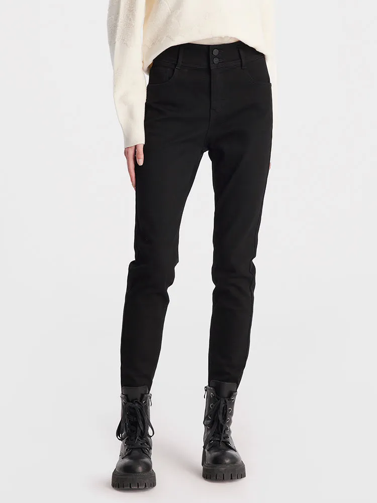 Black High-Waist Sheath Jeans