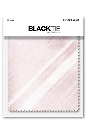 Blush Striped Satin Fabric Swatch