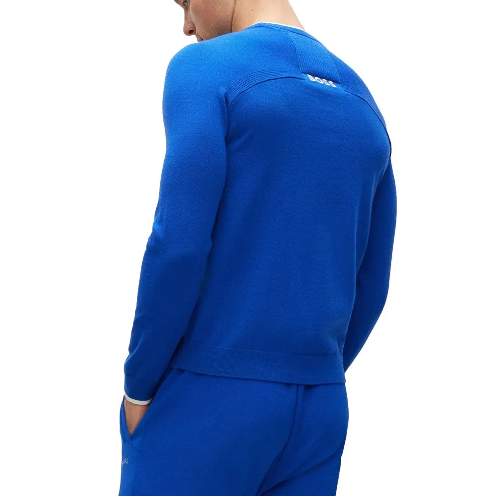 BOSS Ralvin Regular Fit Stretch Golf Sweater - Medium Blue