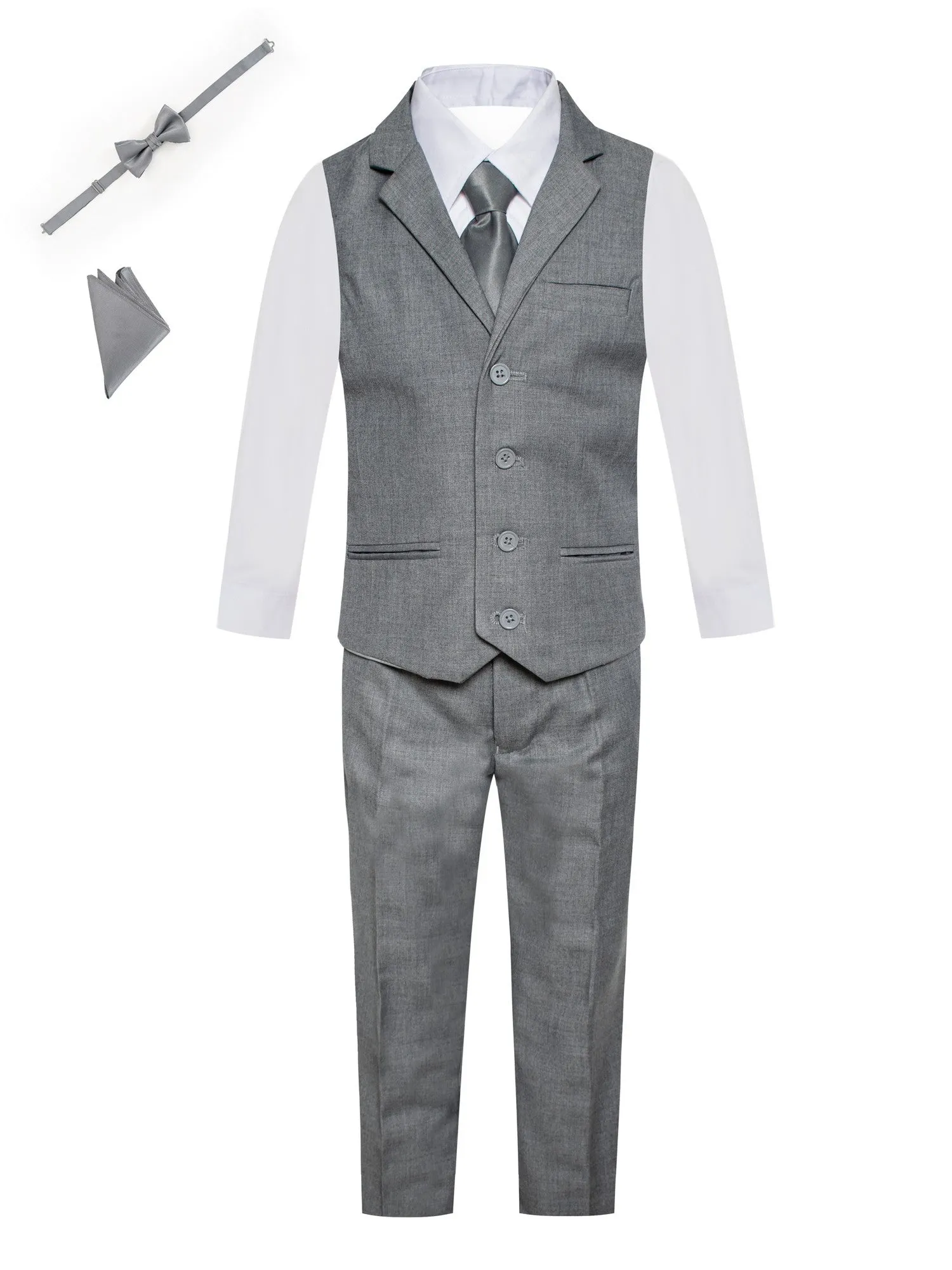 Boys Pant Vest Shirt 6 Piece Suit Vest Set 12M-14