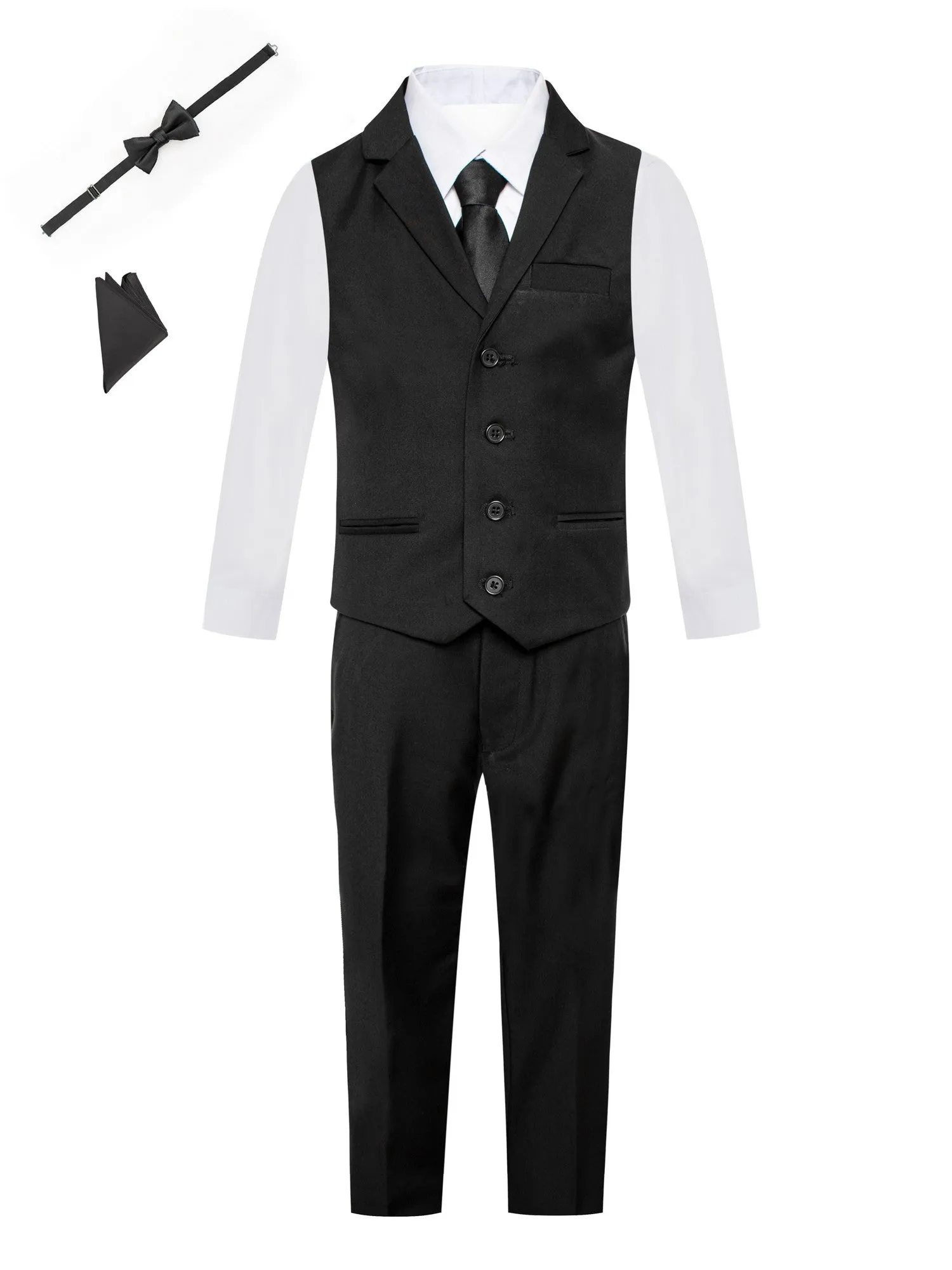 Boys Pant Vest Shirt 6 Piece Suit Vest Set 12M-14