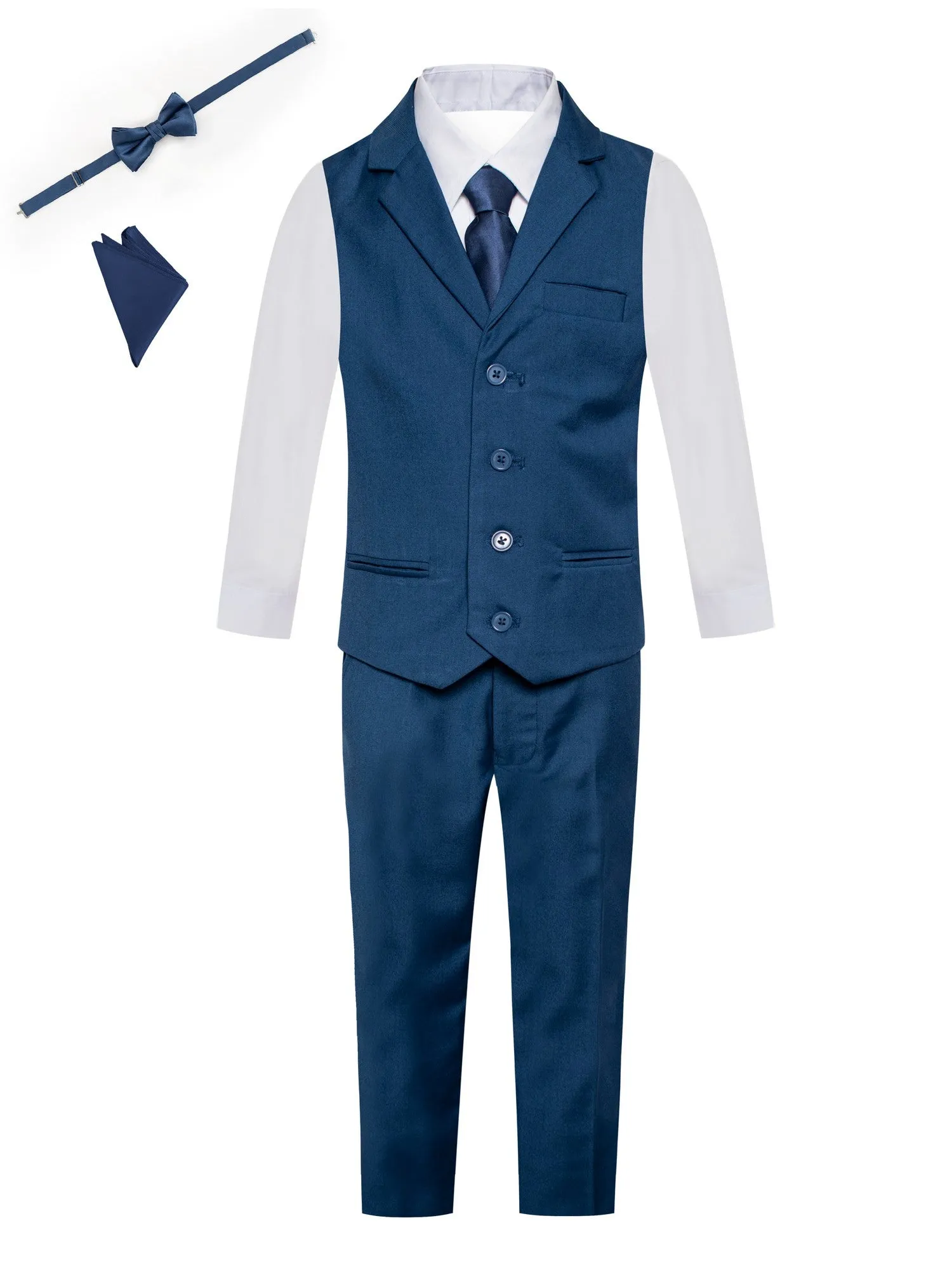 Boys Pant Vest Shirt 6 Piece Suit Vest Set 12M-14