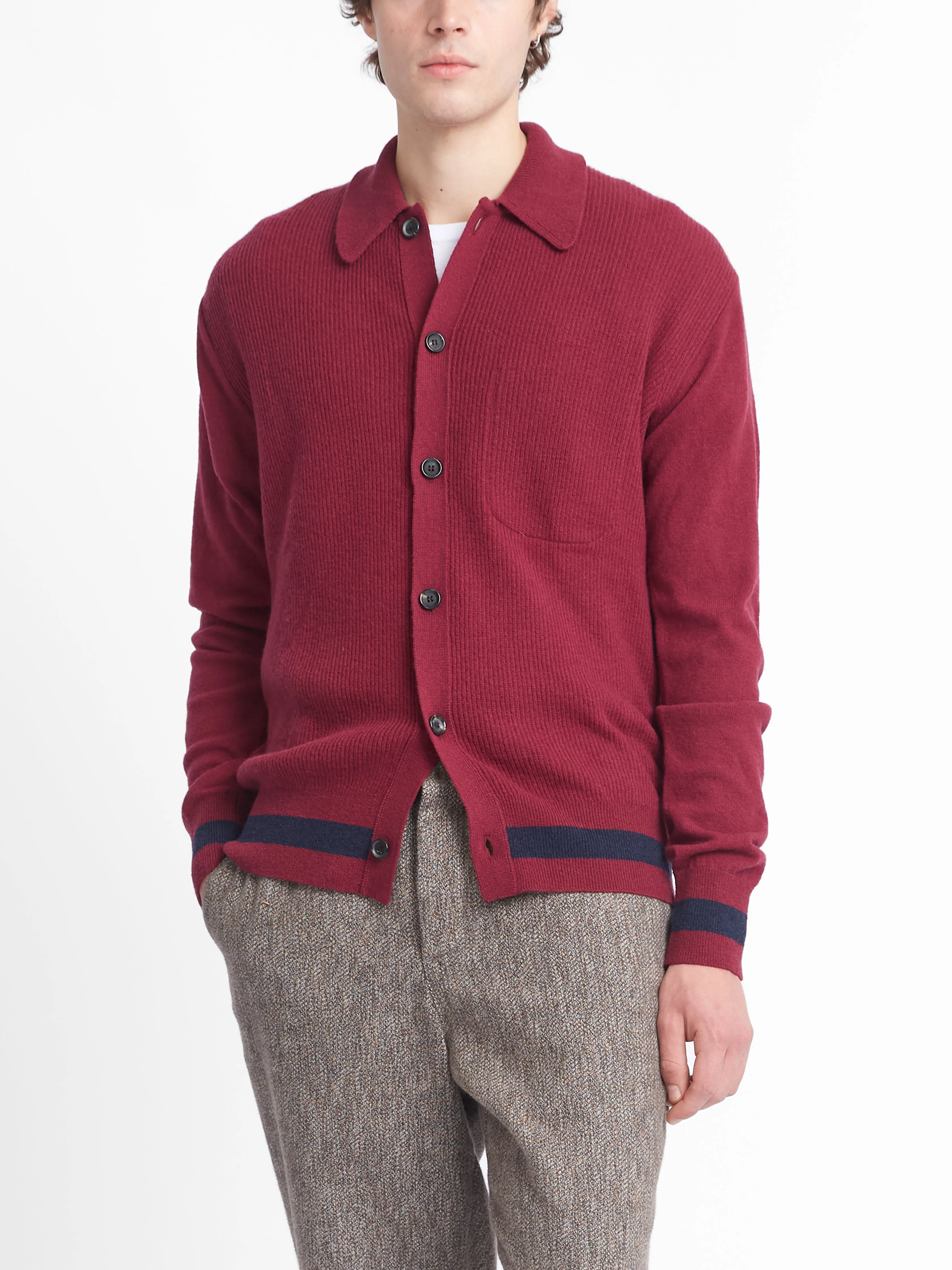 Britten Knitted Cardigan Greeves Berry Red