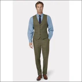 Brook Taverner Haincliffe Green Overcheck Tweed Suit Trouser--