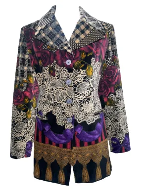 Byblos Velveteen Faux Patchwork Blazer