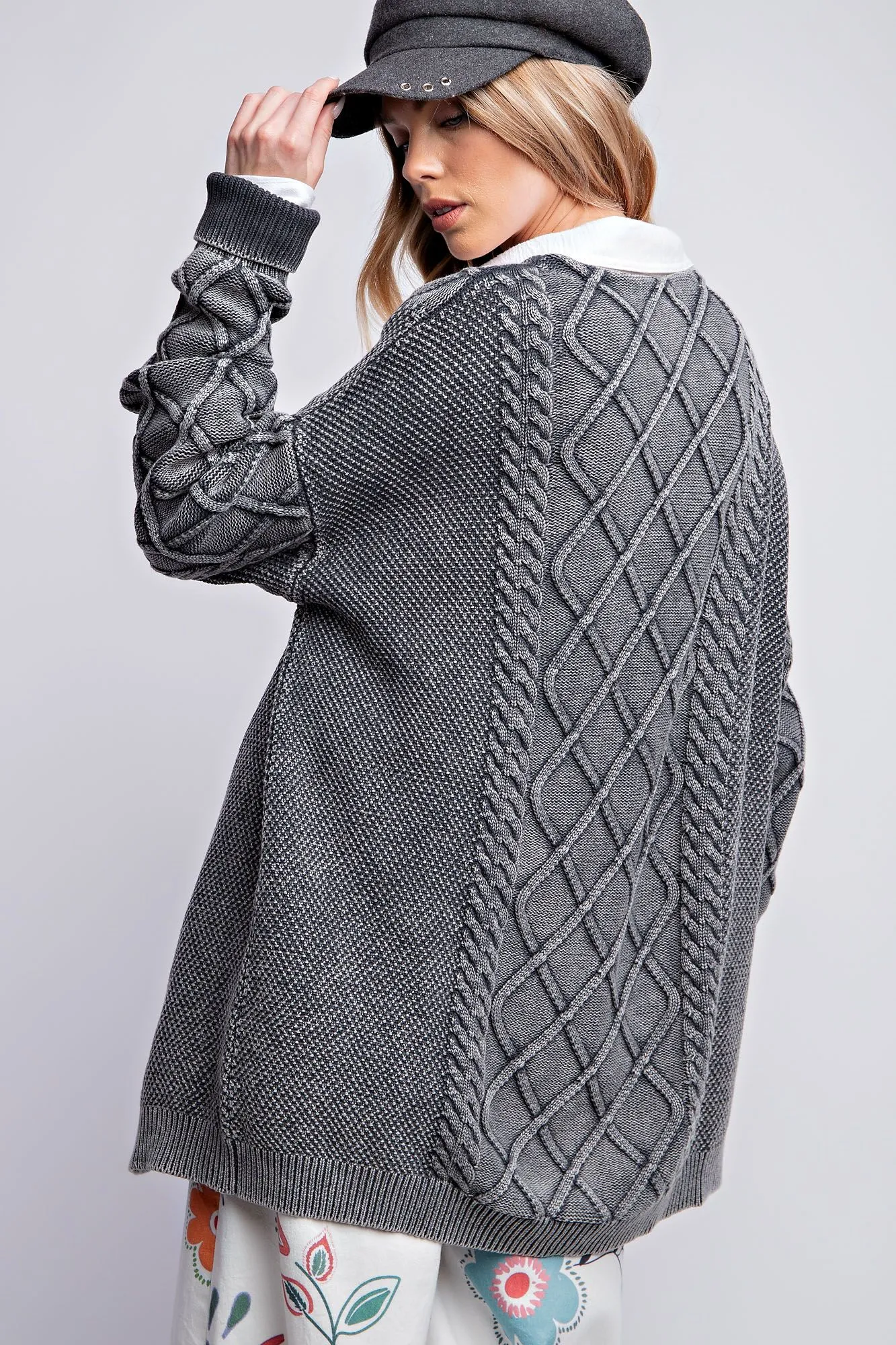 Cable Knitted Sweater Cardigan