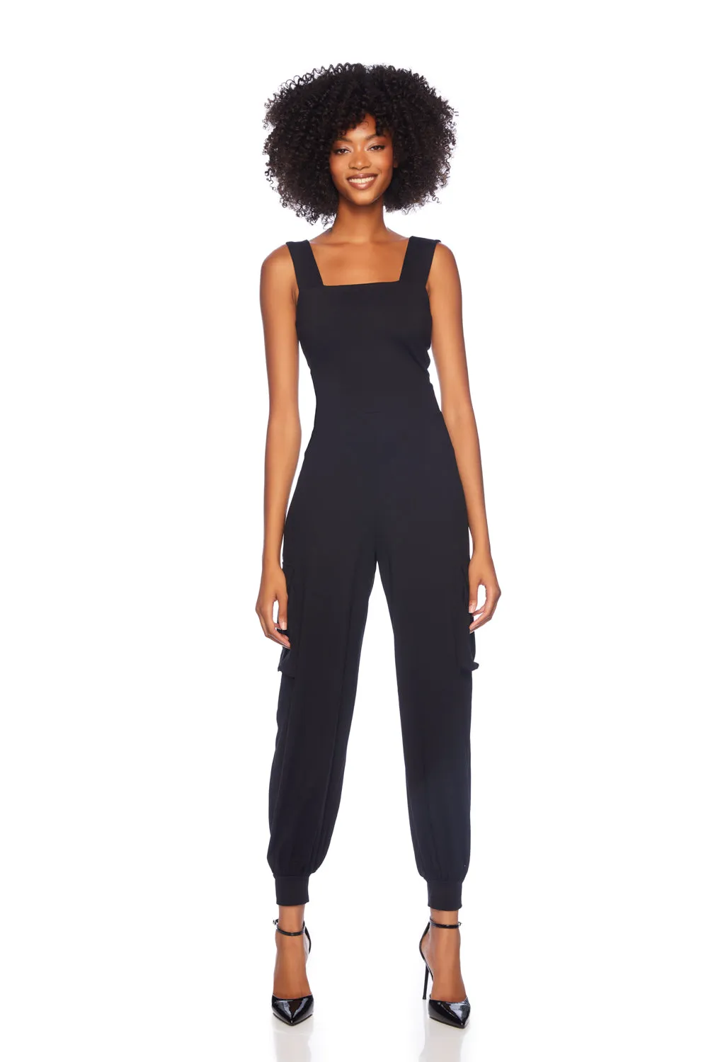 cargo wide strap jumpsuit