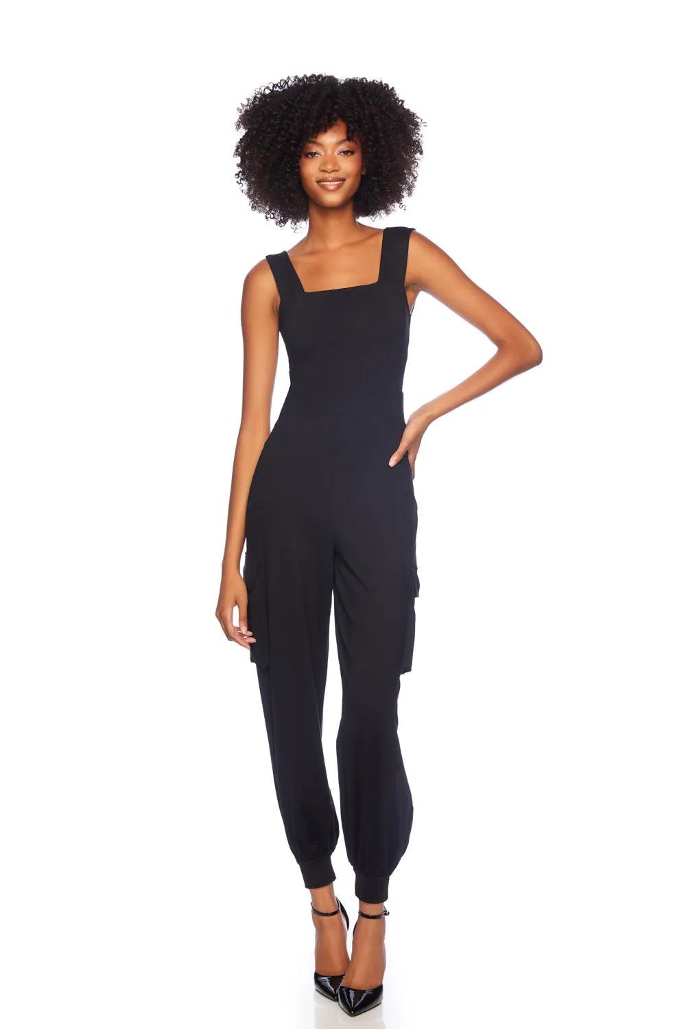 cargo wide strap jumpsuit