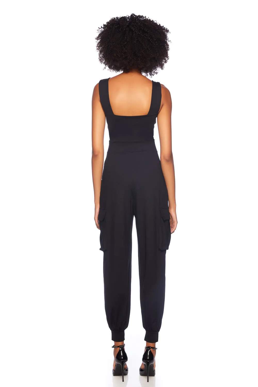 cargo wide strap jumpsuit