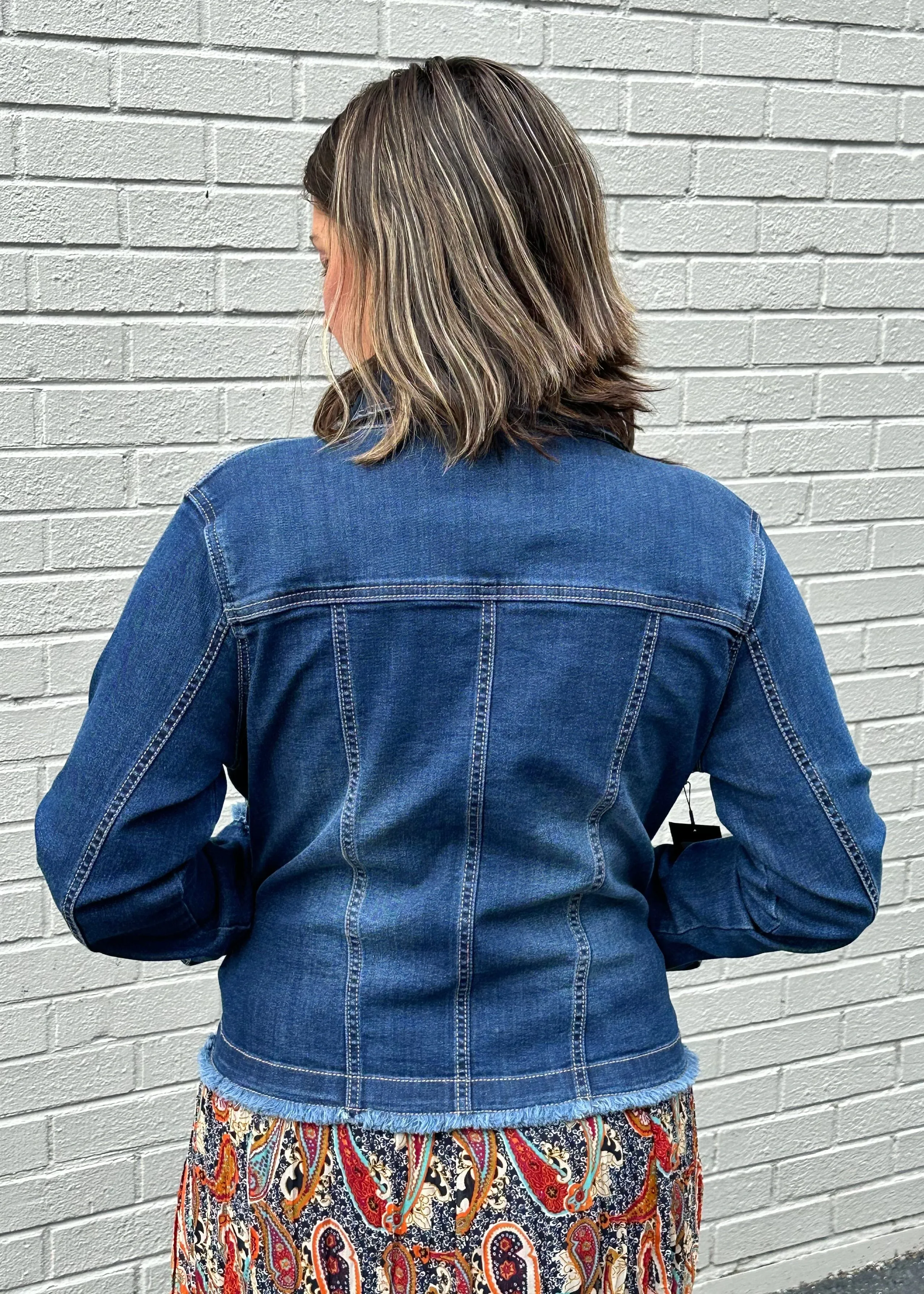 Classic indigo Denim Fitted Jacket